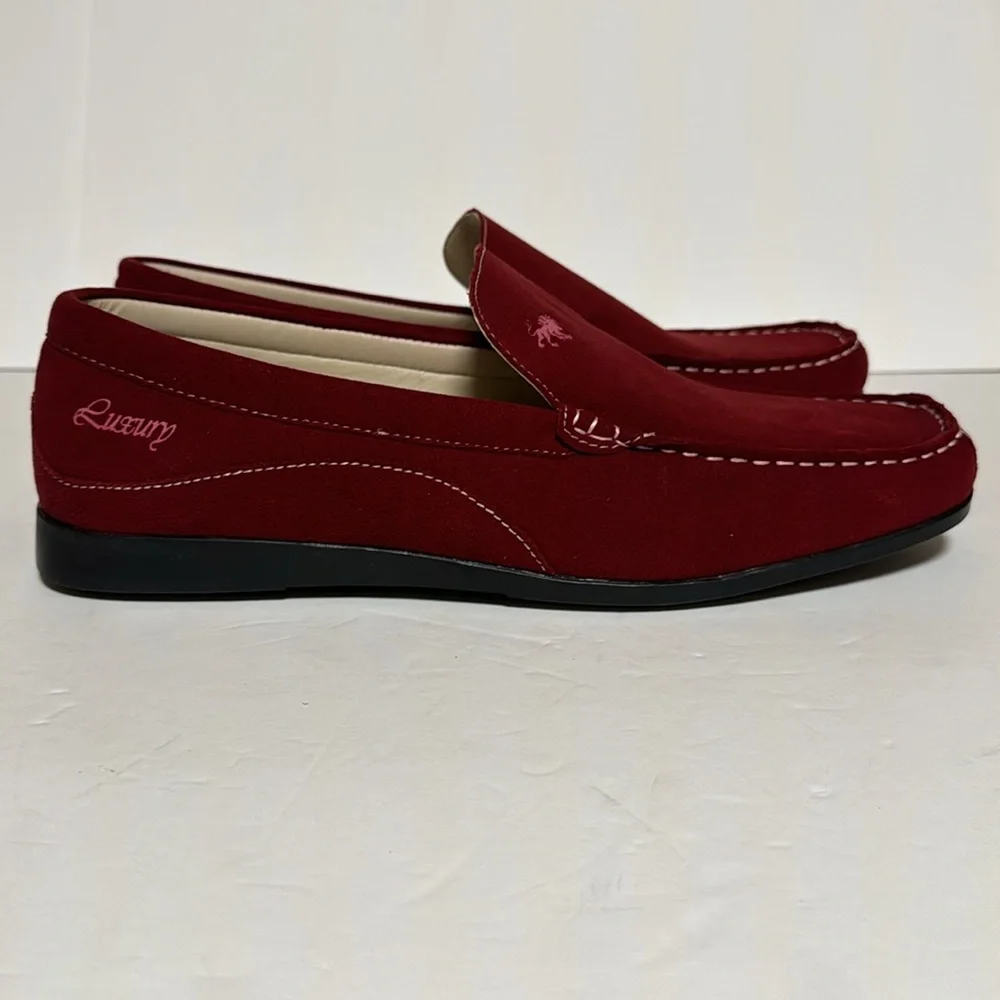 VLADO LUXURY ELITE Men’s Vegan Suede Loafer Burgundy - Picture 5 of 7